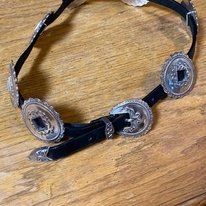 Brighton vintage black and silver 7 concha’s size L 38” long